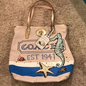 Coach Seahorse Starfish Tote